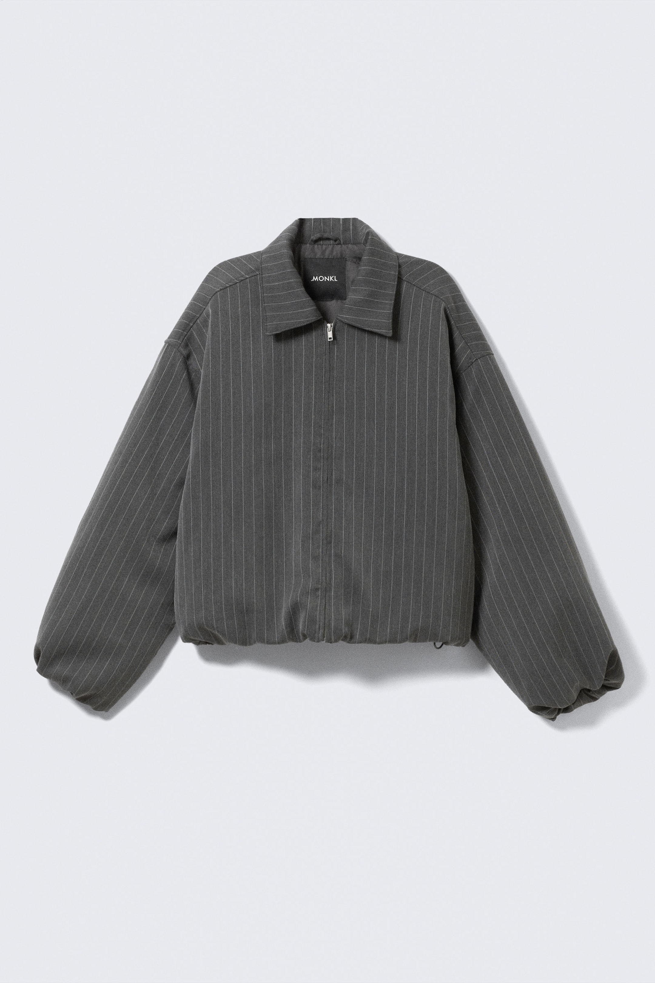 Striped Dark Grey - Padded Suiting Bomber Jacket - 4