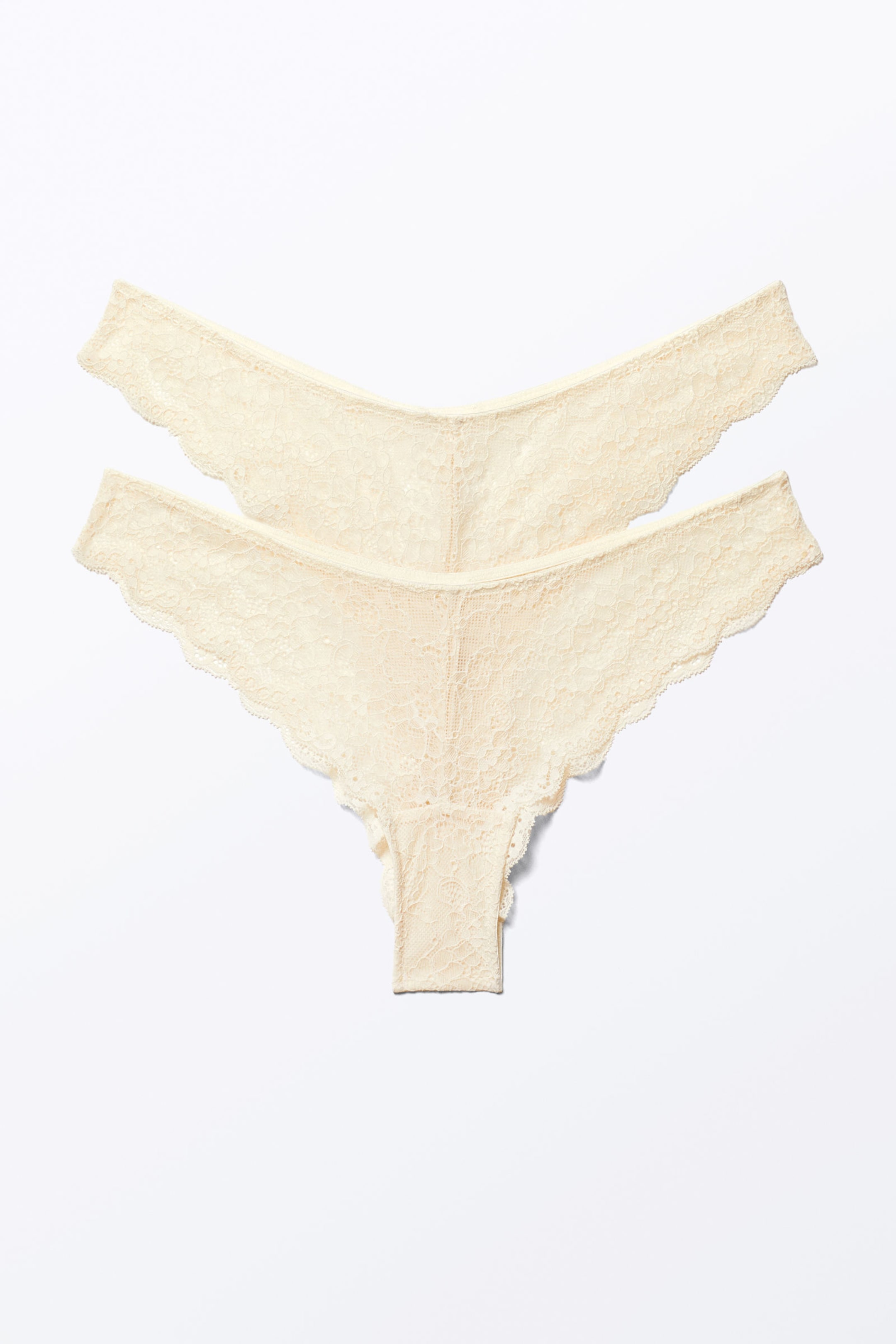 #DBD5C3 - 2-pack Lacey Brazilianskurna trosor i spets