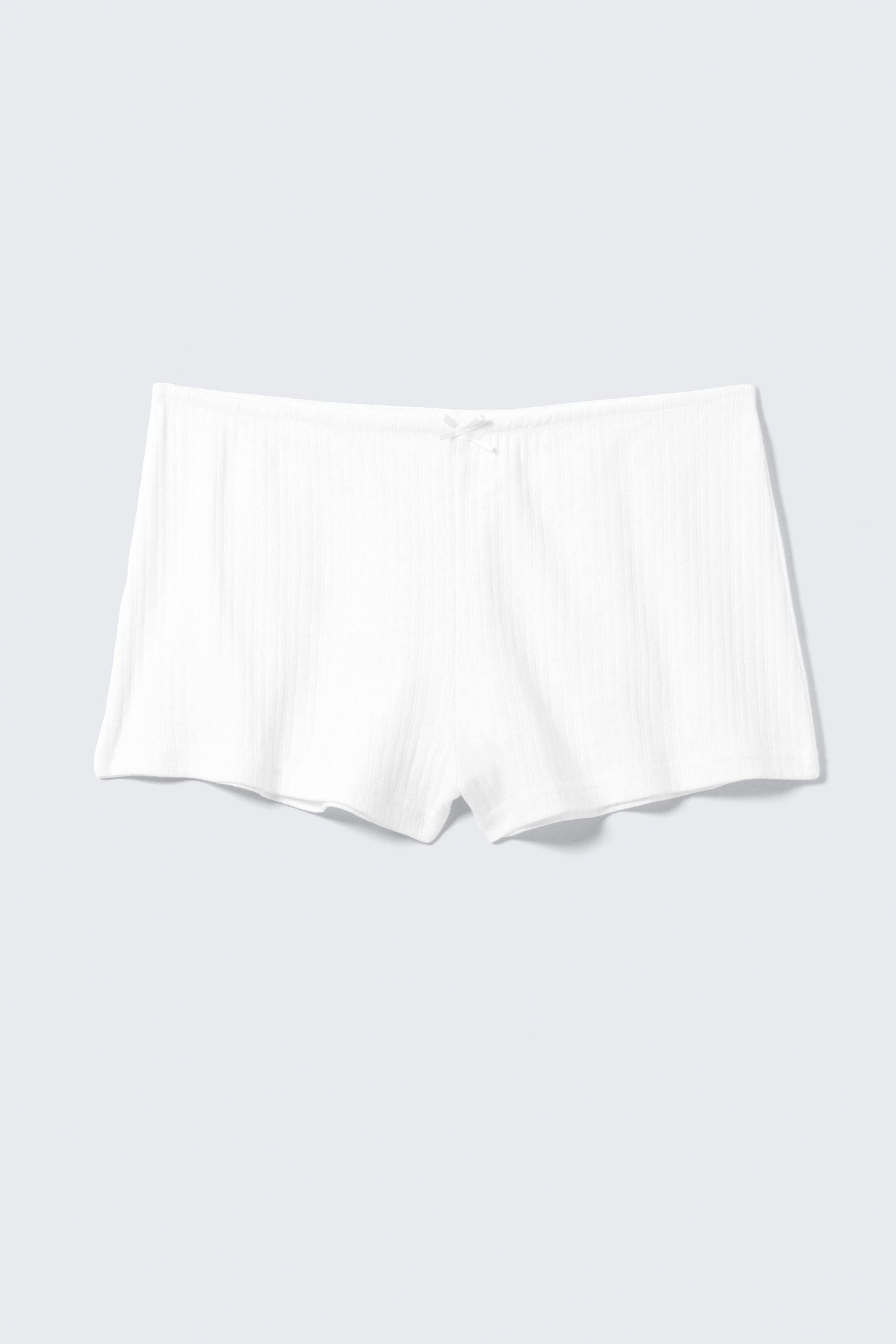 White - Soft Pointelle Pyjama Shorts - 3