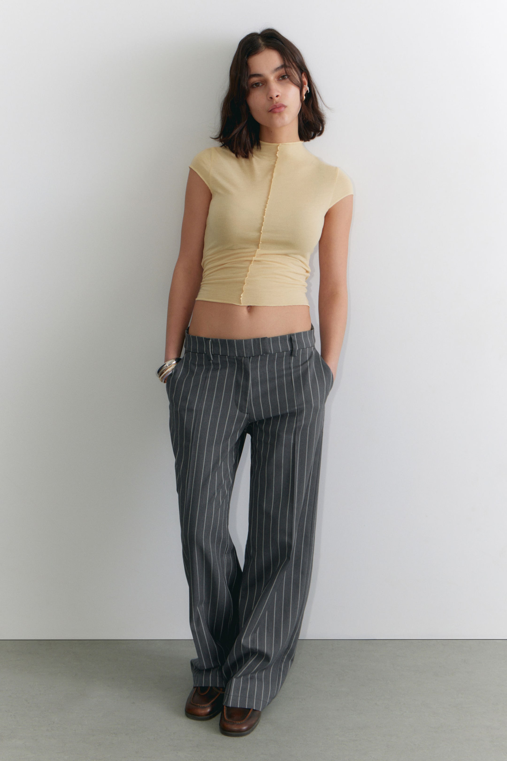 #515359 - Low Waisted Pleated Suiting Trousers - 1