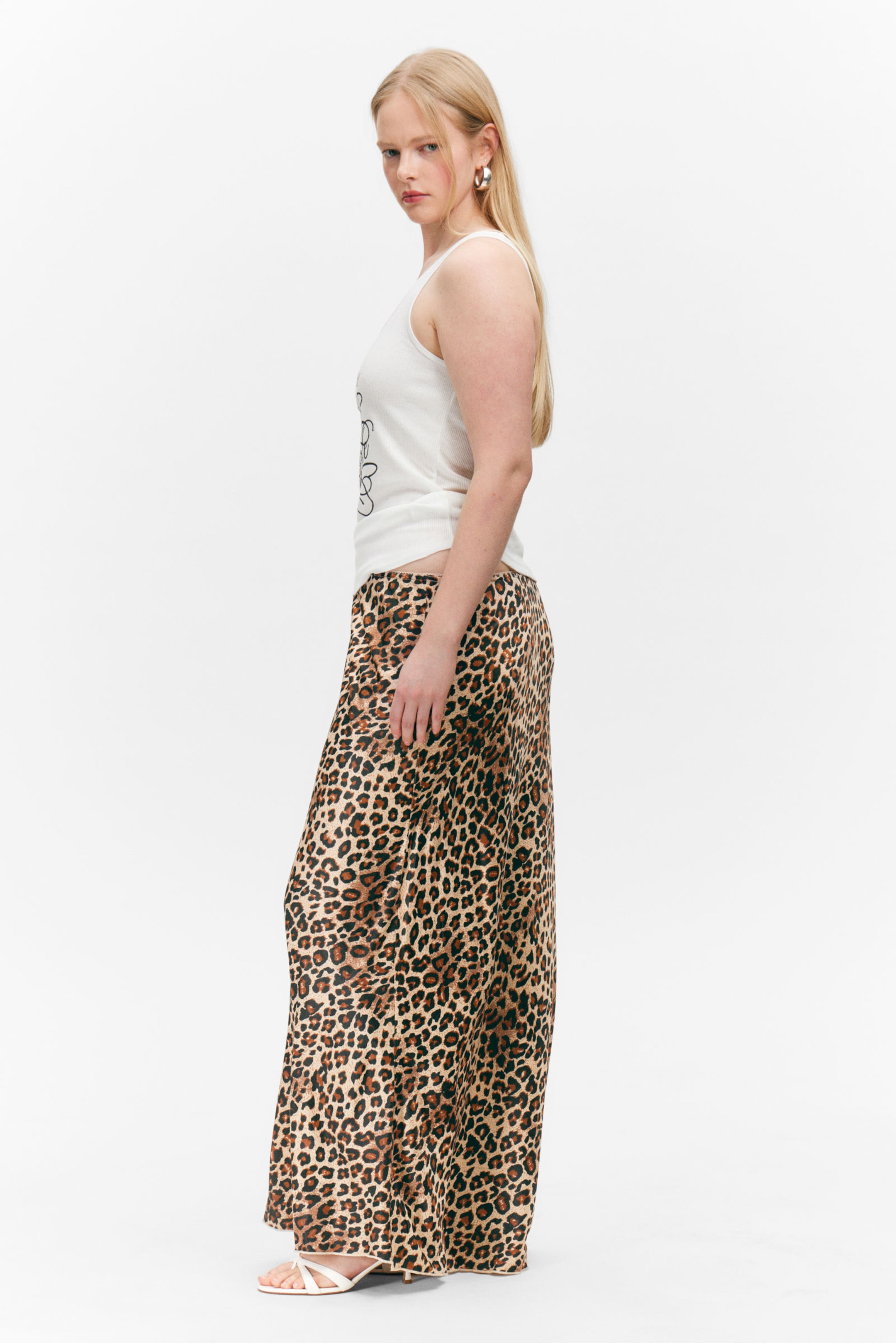 Leopard Print - Low Waist Maxi Skirt - 2