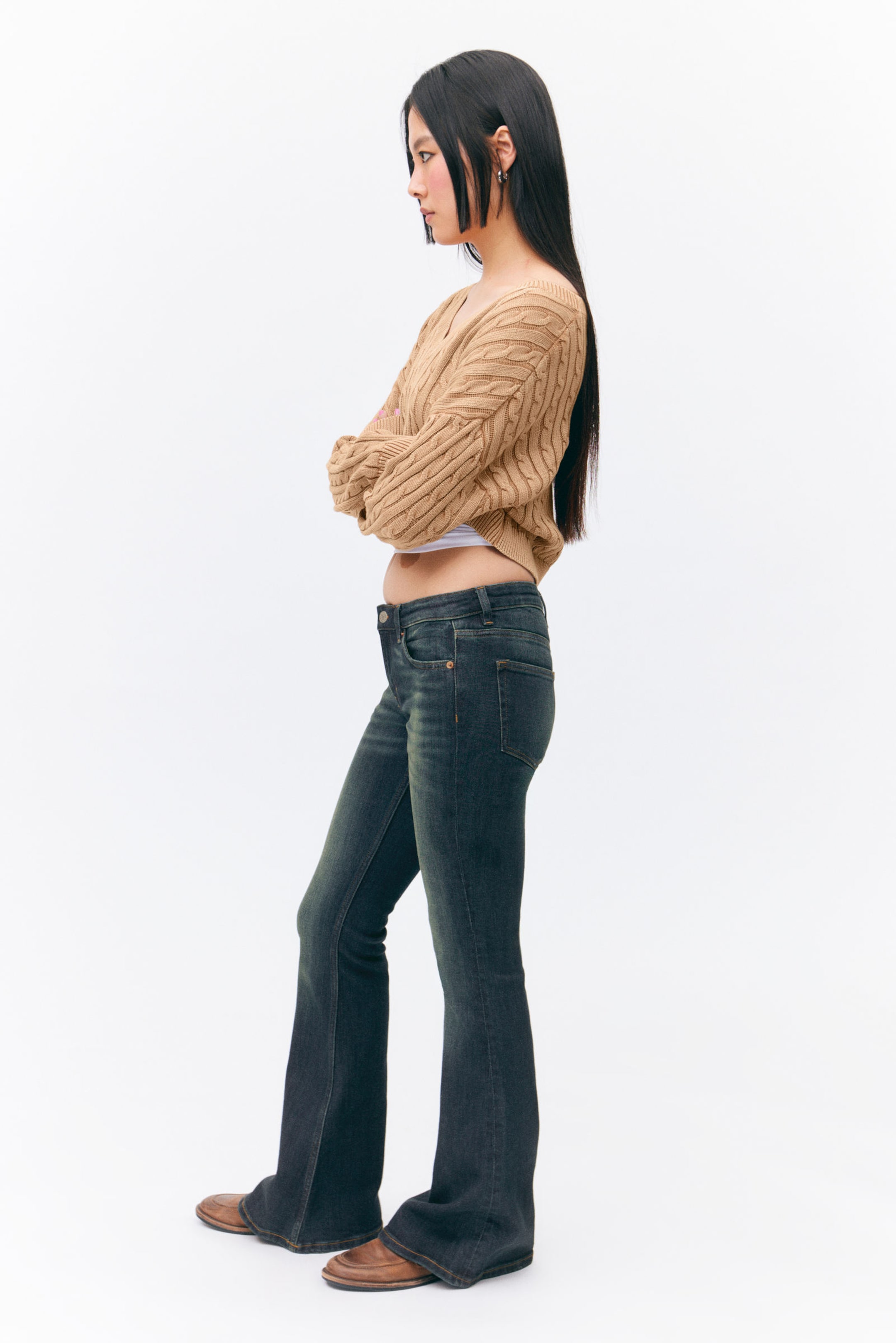 Raven Blue - Dark Blue - Katsumi Low Waist Flared Jeans - 3