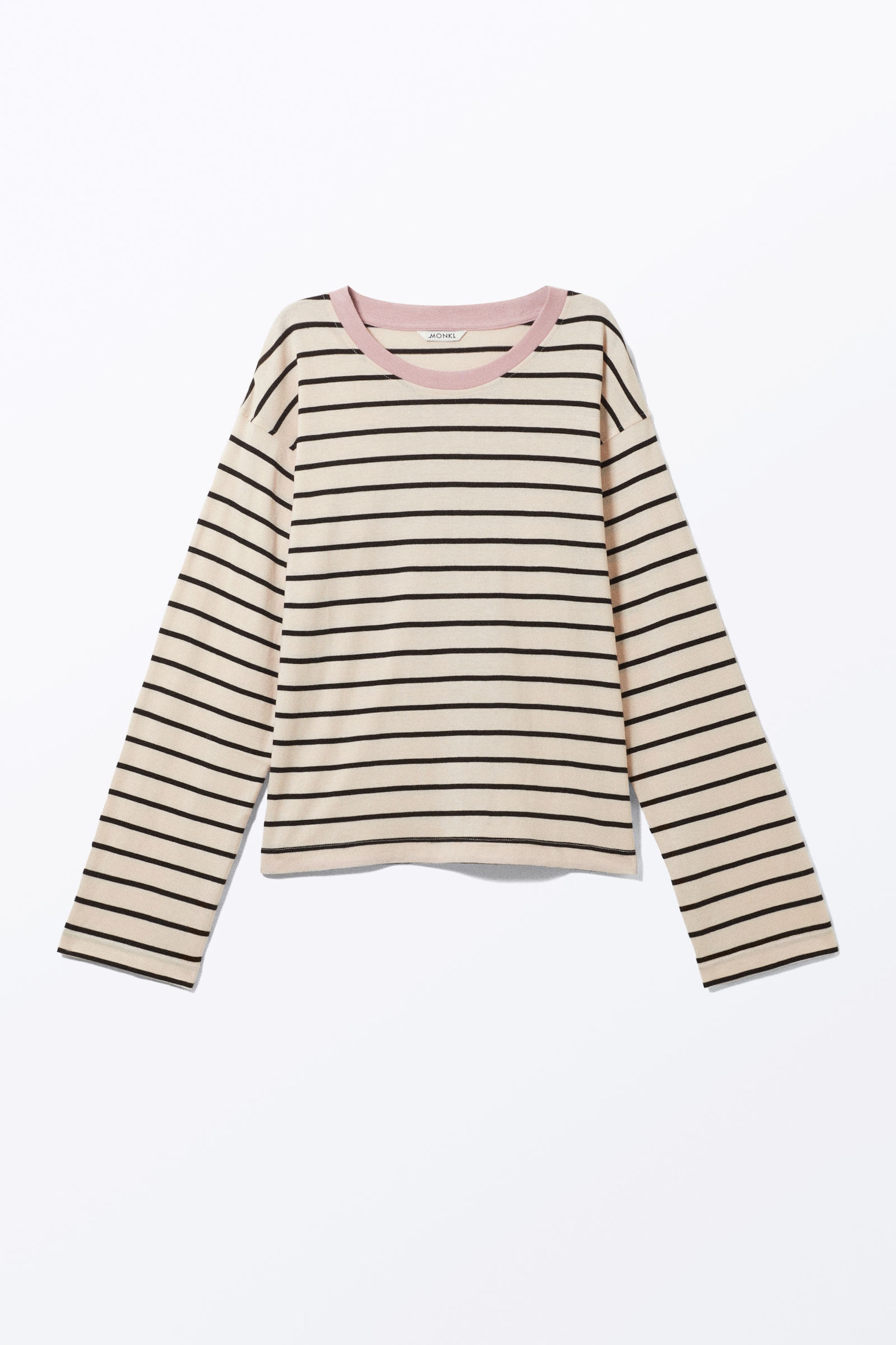 Black & Dusty White - Stripe - Boxy Sleeve T-Shirt - 3