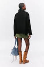Black - Single-breasted Wool Blend Jacket - 3
