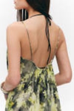Grey - Dirty Floral - Tiered Printed Cotton Maxi Dress - 2
