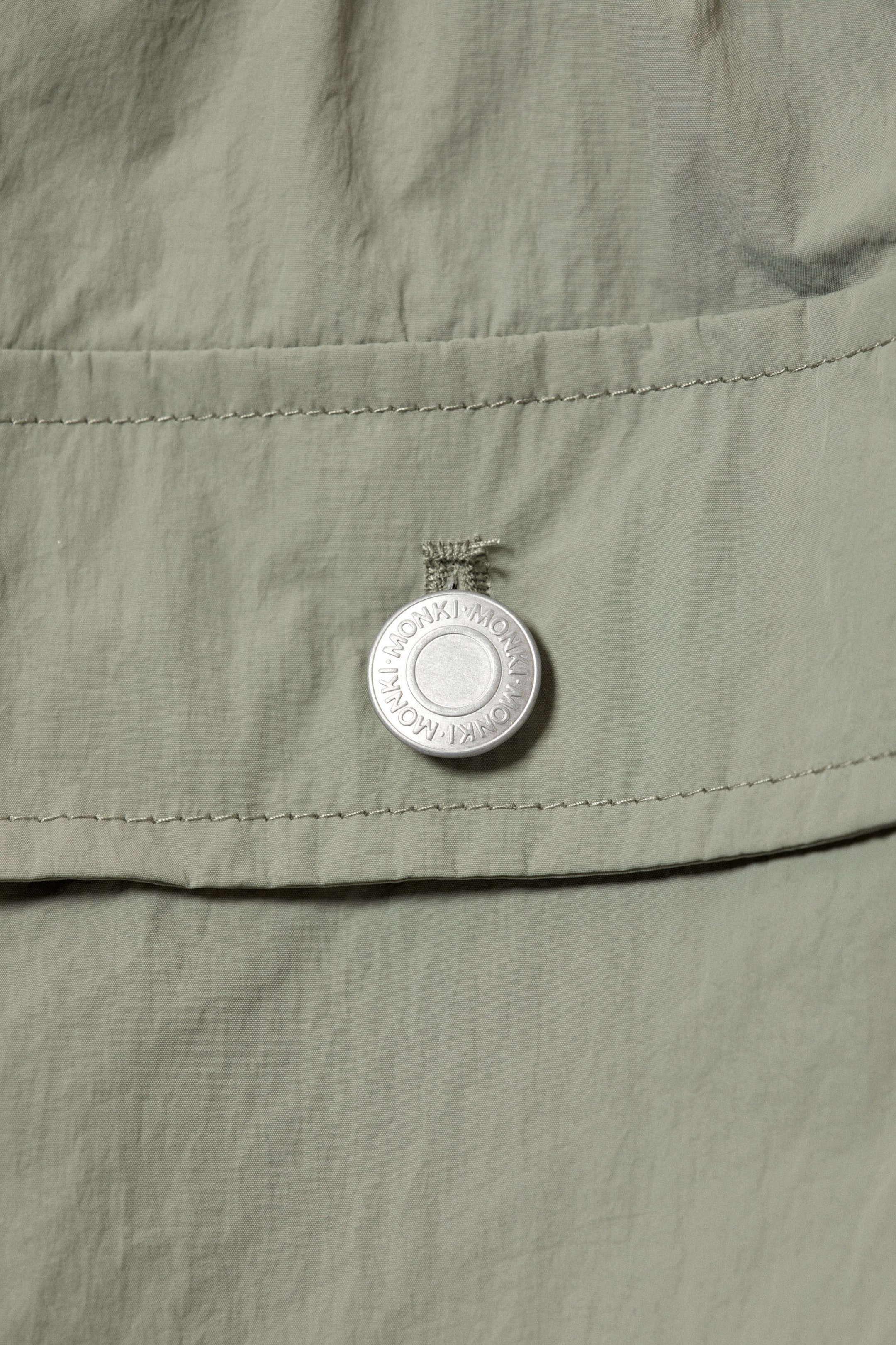 Light Khaki Green - Drawstring Mini Cargo Shorts - 5