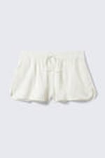 White - Short Low-Rise Satin Shorts - 4