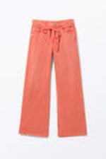 Dusty Red Overdye - Low Waisted Relaxed Twill Trousers - 3