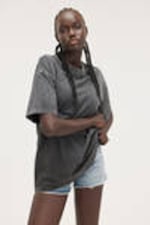 Washed Black - Oversized Cotton T-shirt - 0