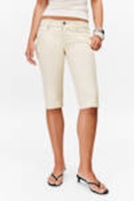 Dusty White - Ultra Low Rise Capri Trousers - 1