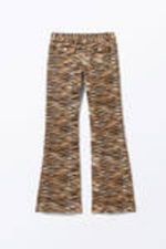 Tiger Striped - Low Waisted Bootcut Twill Trousers - 4