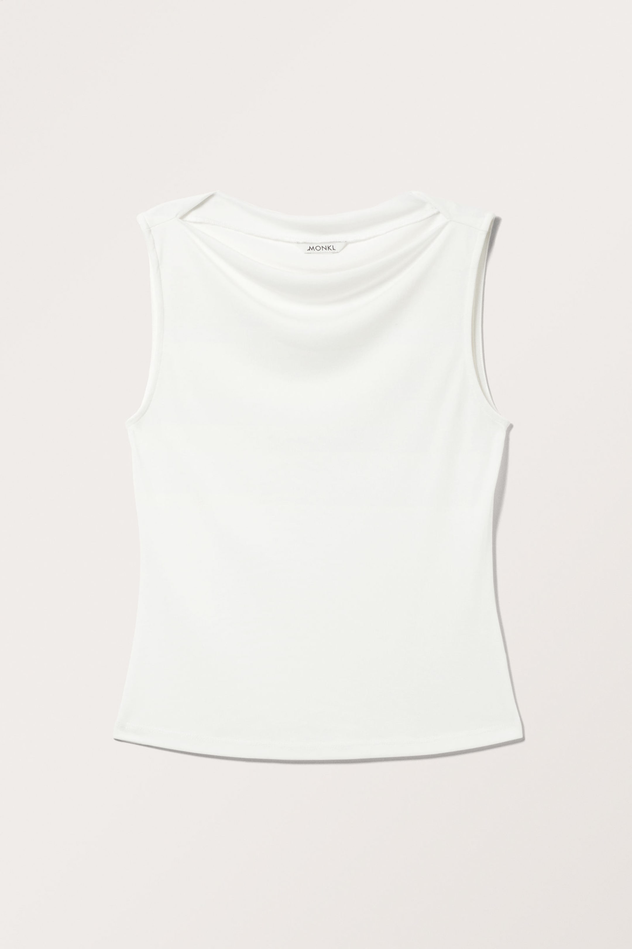 White - Super soft sleeveless boatneck top - 3