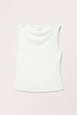 White - Super soft sleeveless boatneck top - 3