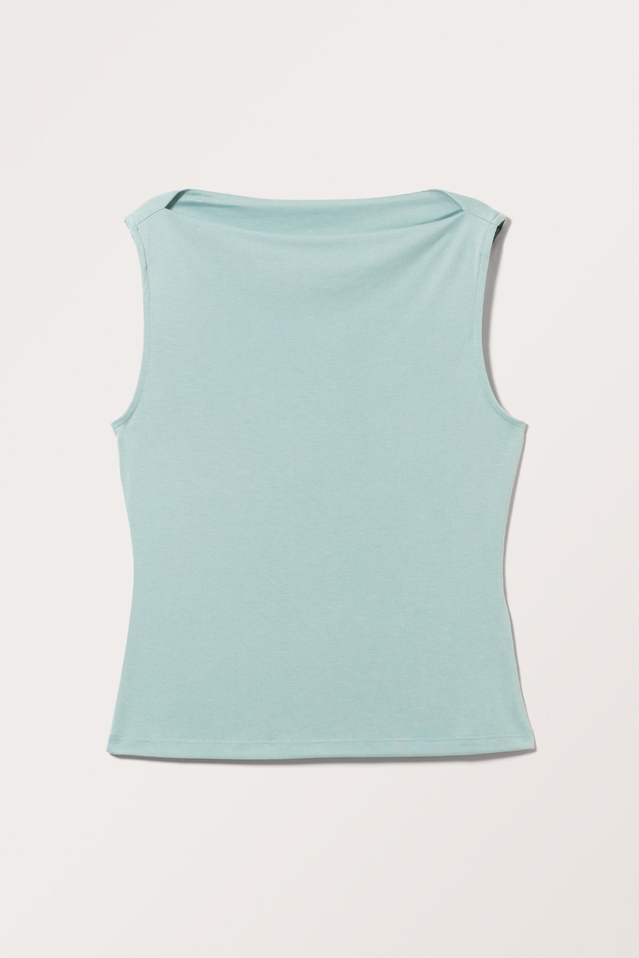 Dusty Turquoise - Super soft sleeveless boatneck top - 3