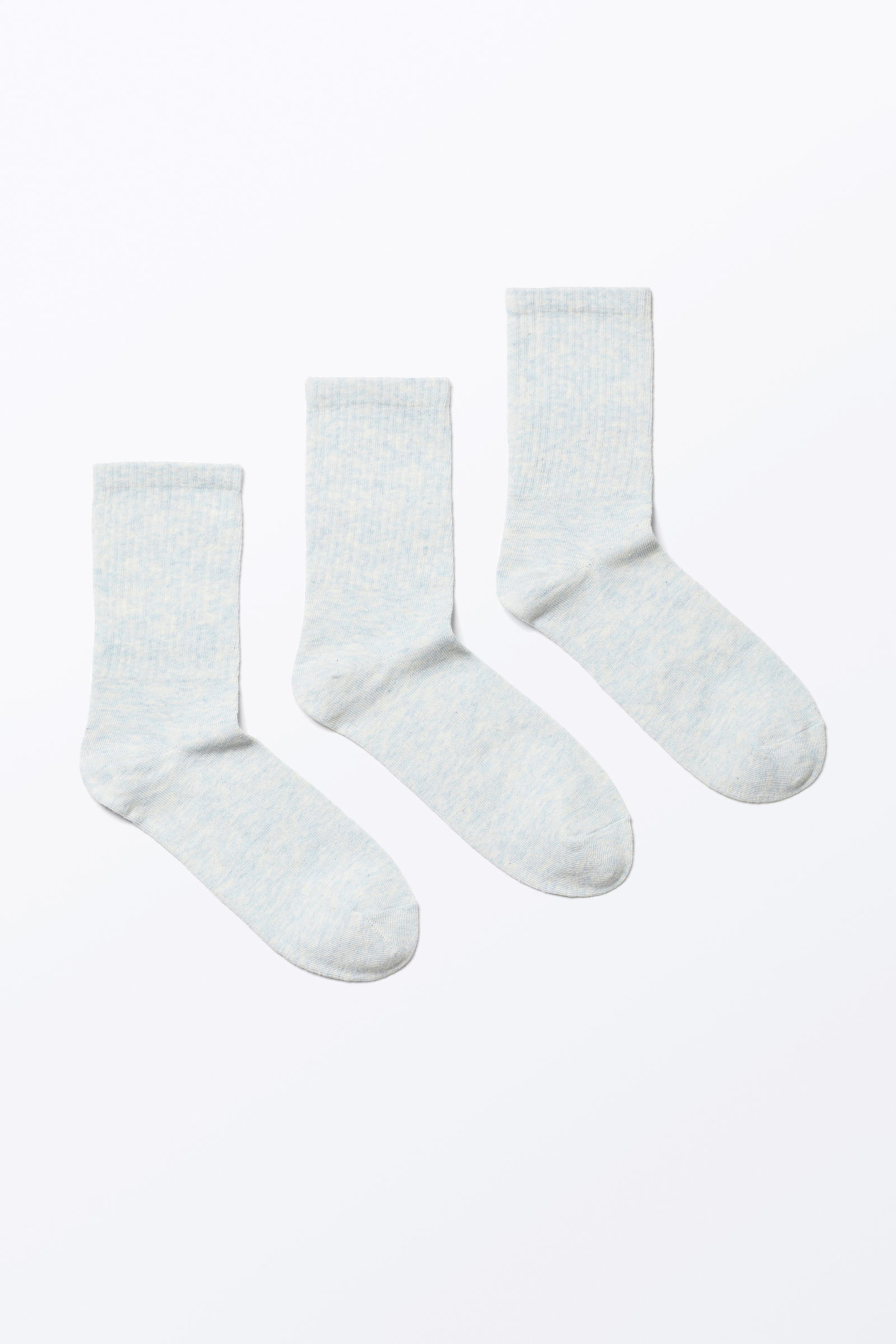 Grey Melange - 3-pack Ribbed Socks - 0