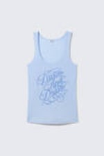 Light Blue - Dream & dazzle - Printed Fitted Tank Top - 4