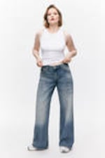 Mountain Blue - Paz Mid Wide Jeans - 0