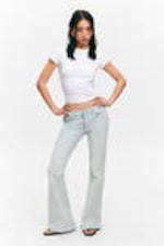 Sky Blue - Light Blue - Cheri Low Waist Flared Jeans - 0