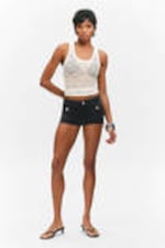 Black - Utility Pocket Mini Shorts - 0