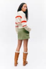 Khaki Green - Mini Cotton Cargo Skirt - 2