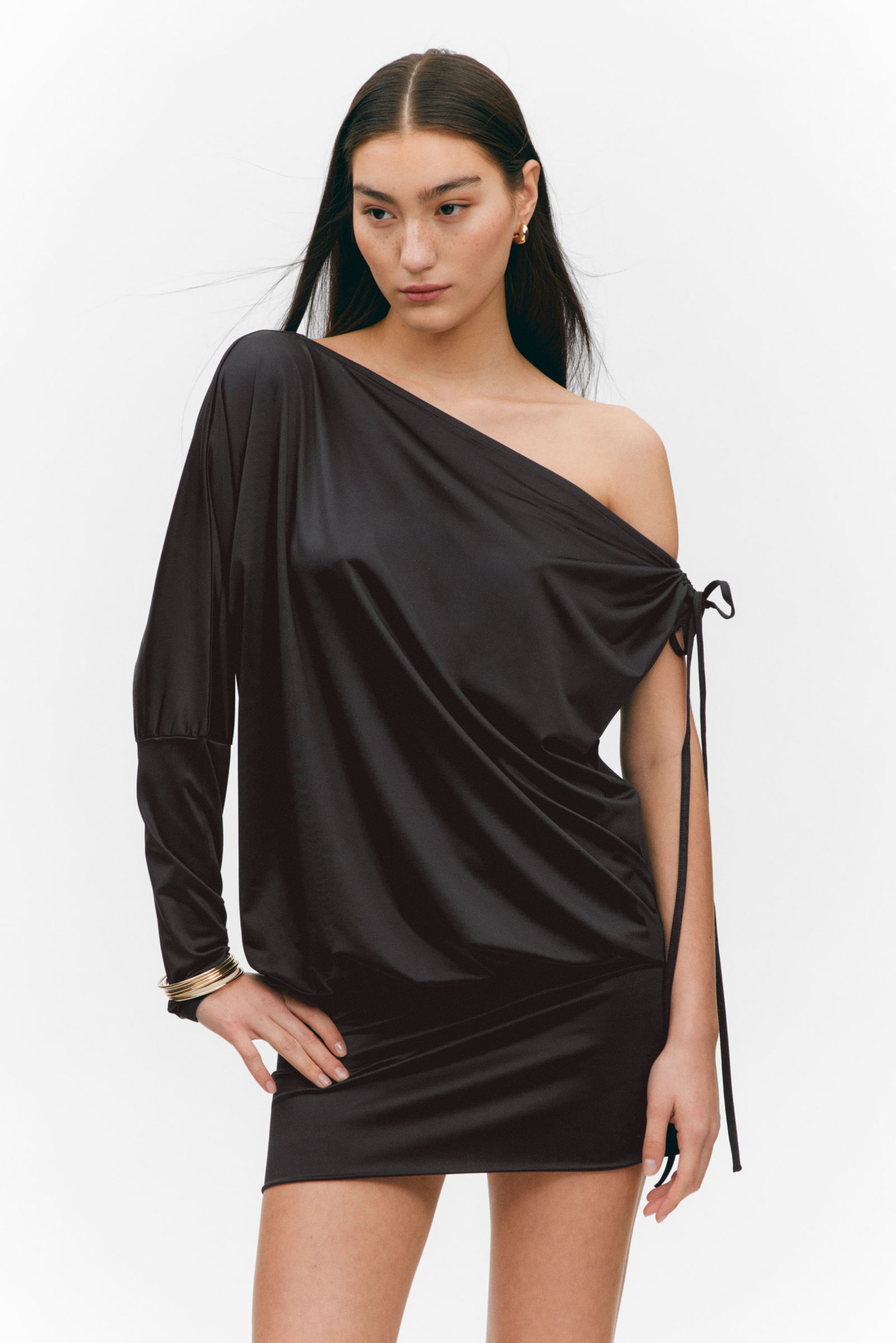 #272627 - Draped Jersey One-Sleeved Dress - 2