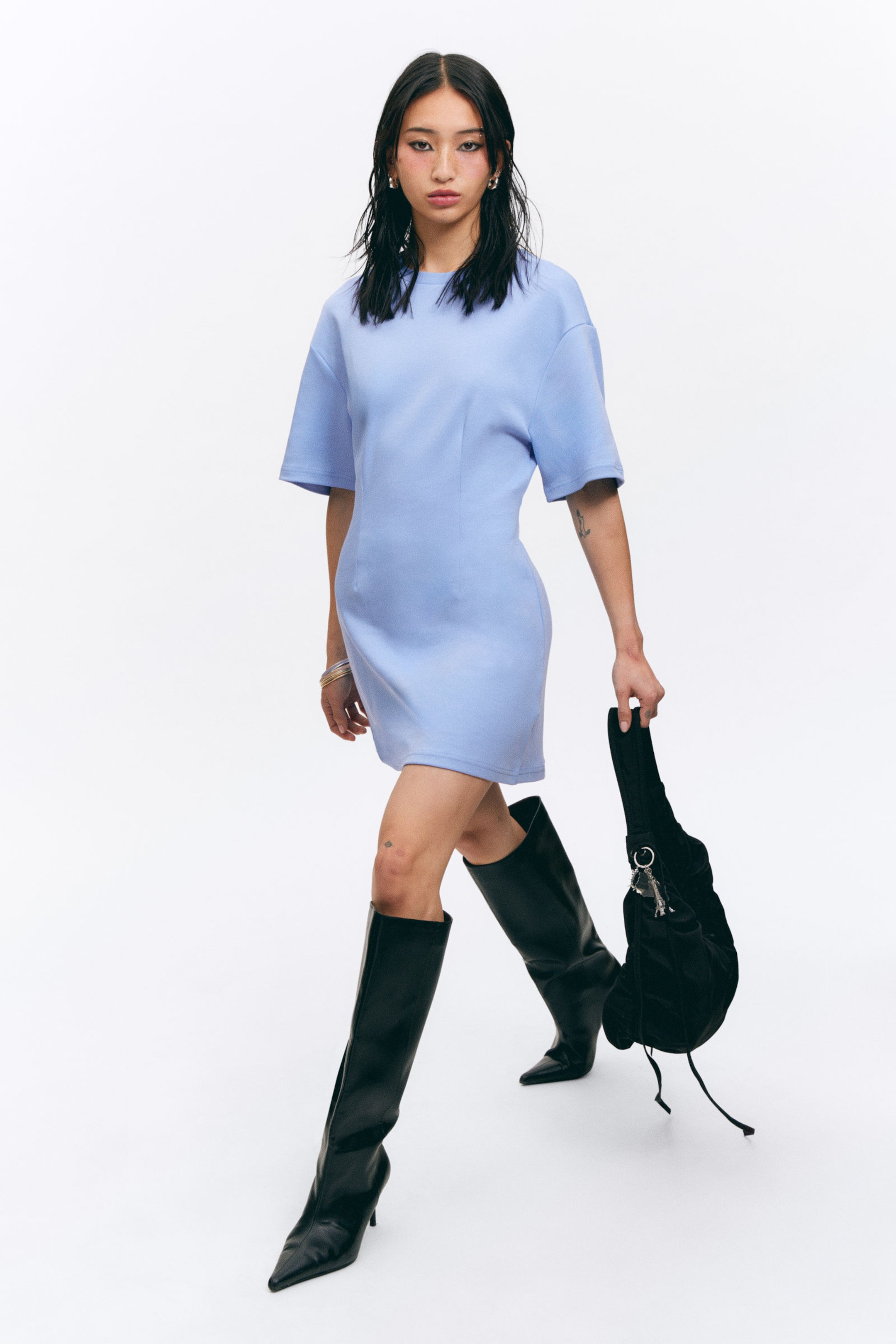 #7C91CB - Structured Mini T-shirt Dress - 2