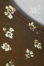 Brown - Floral - Cropped t-shirt - 4