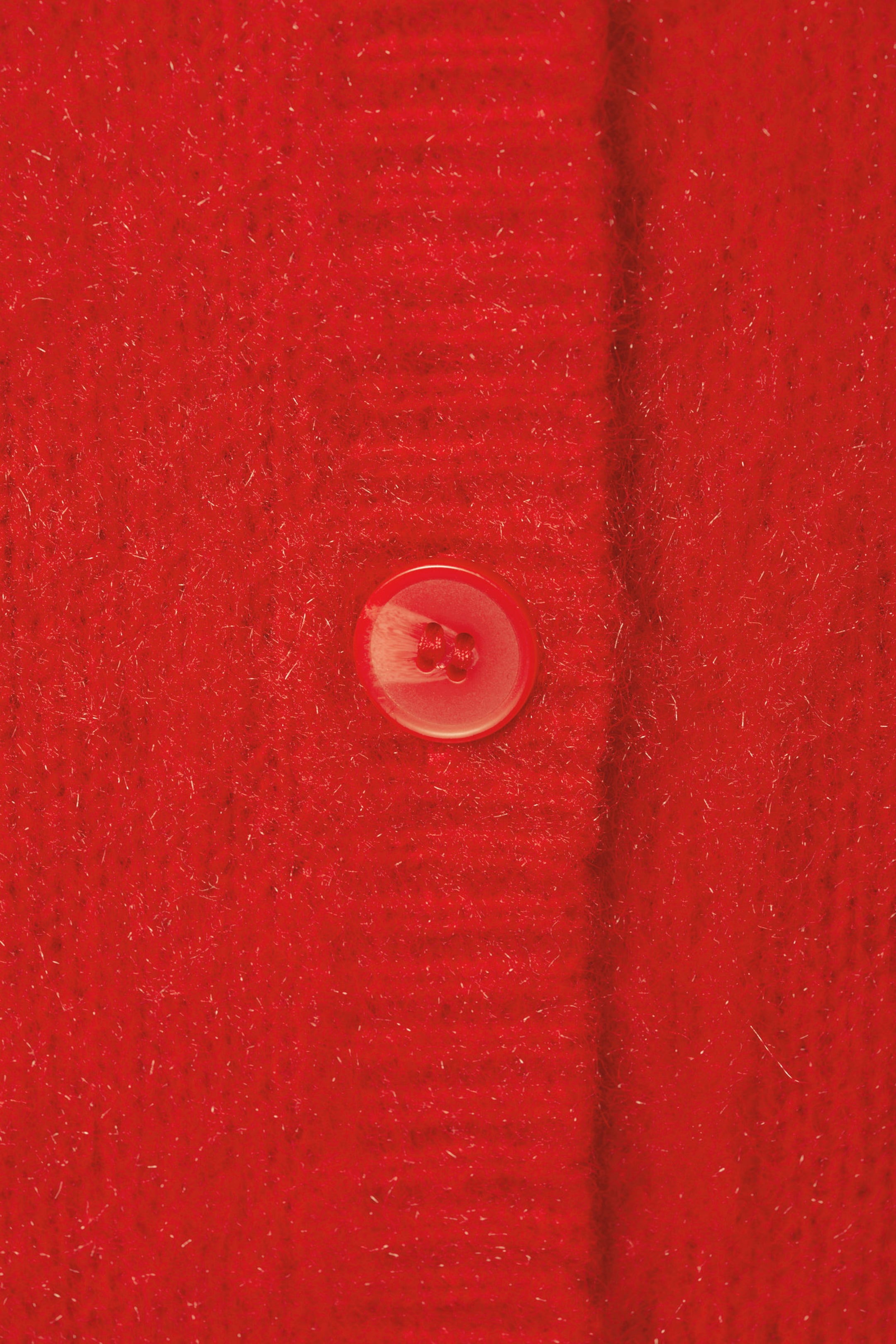 Red - Fluffy knit cardigan - 4