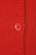 Red - Fluffy knit cardigan - 4