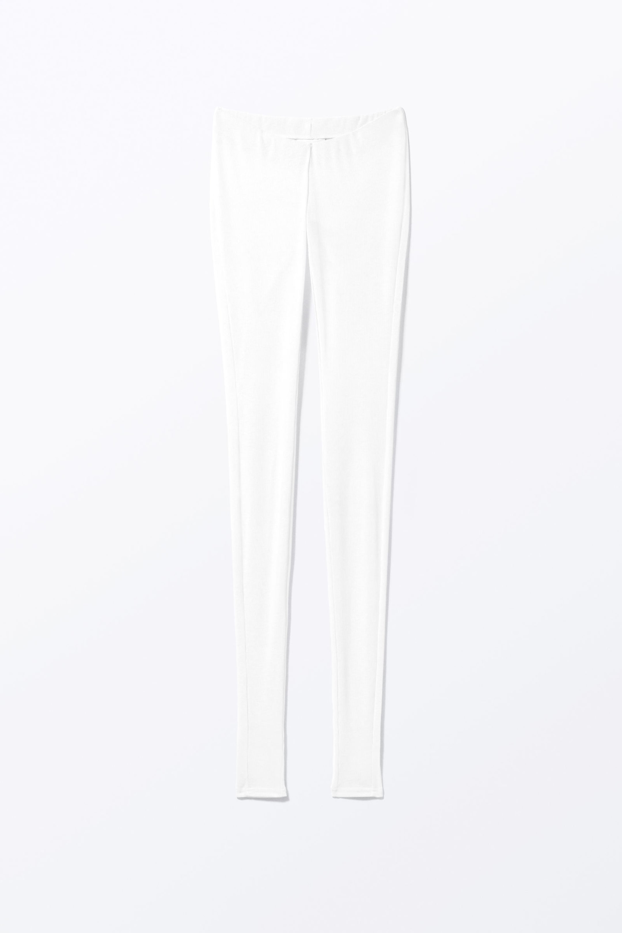 White - Sheer Ribbed Tights - 3