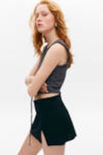 Black - Mini Pull-on Skirt - 2