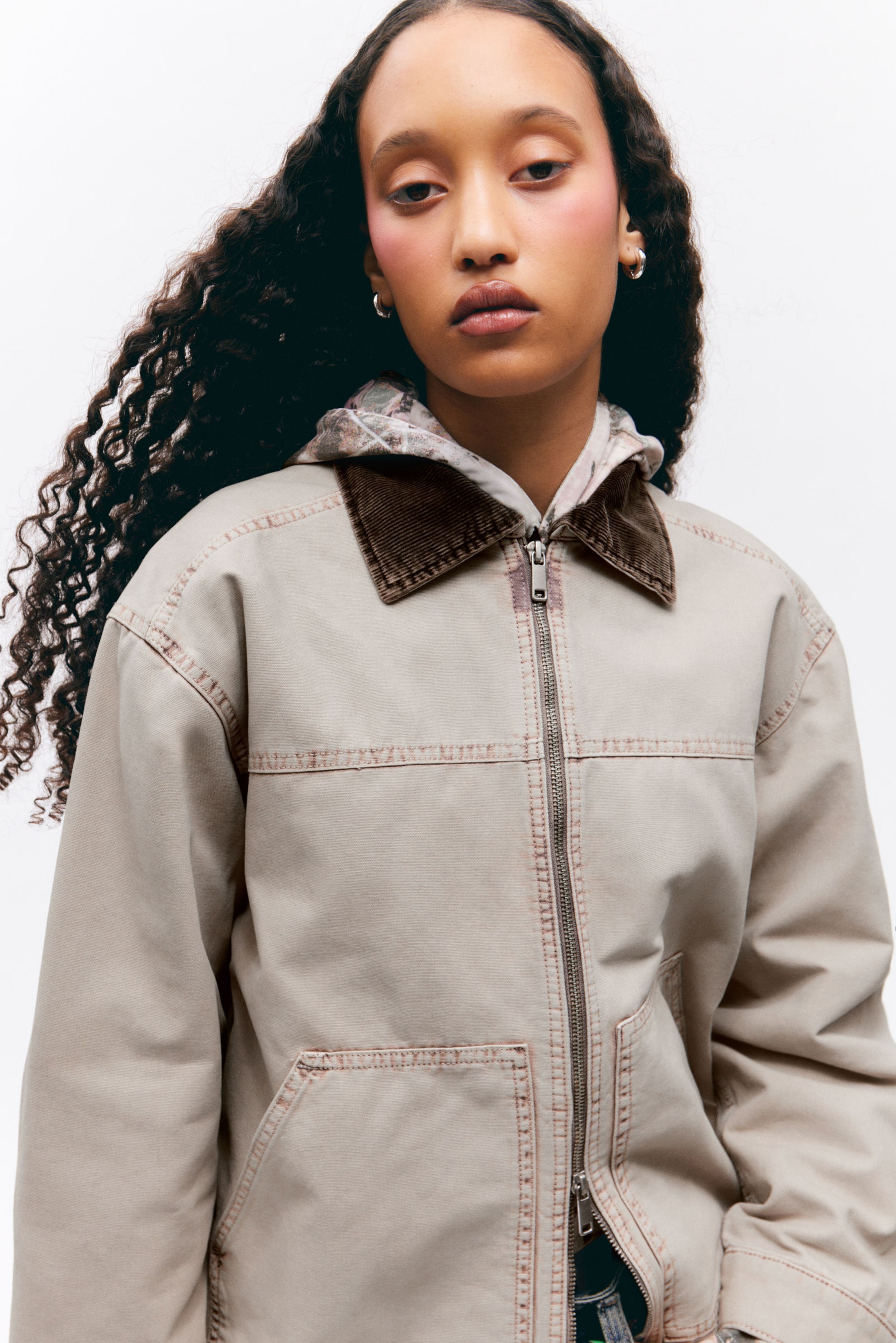 #C0B197 - Padded Cotton Canvas Jacket - 2