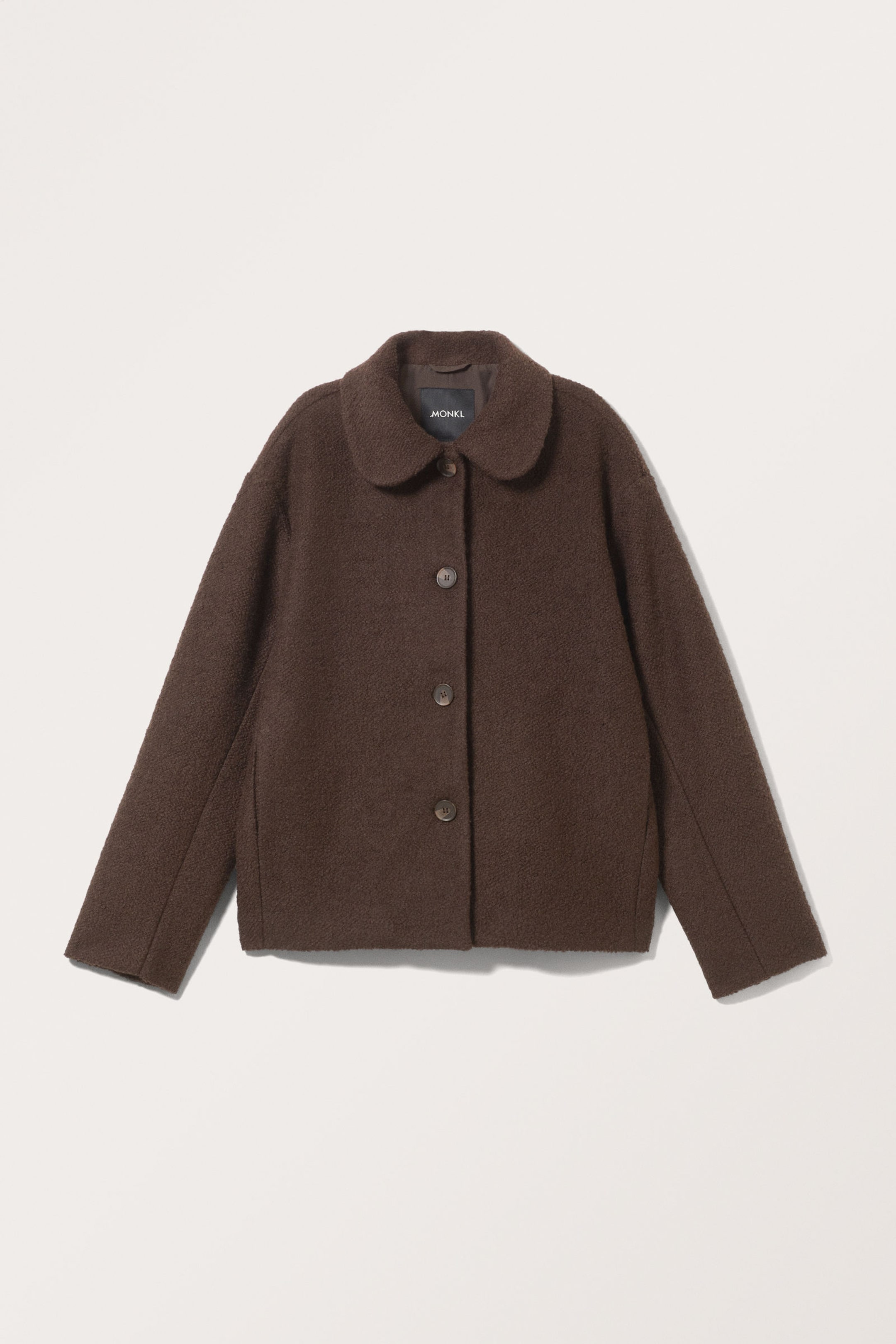 Dark Brown - Single-breasted Wool Blend Jacket - 4