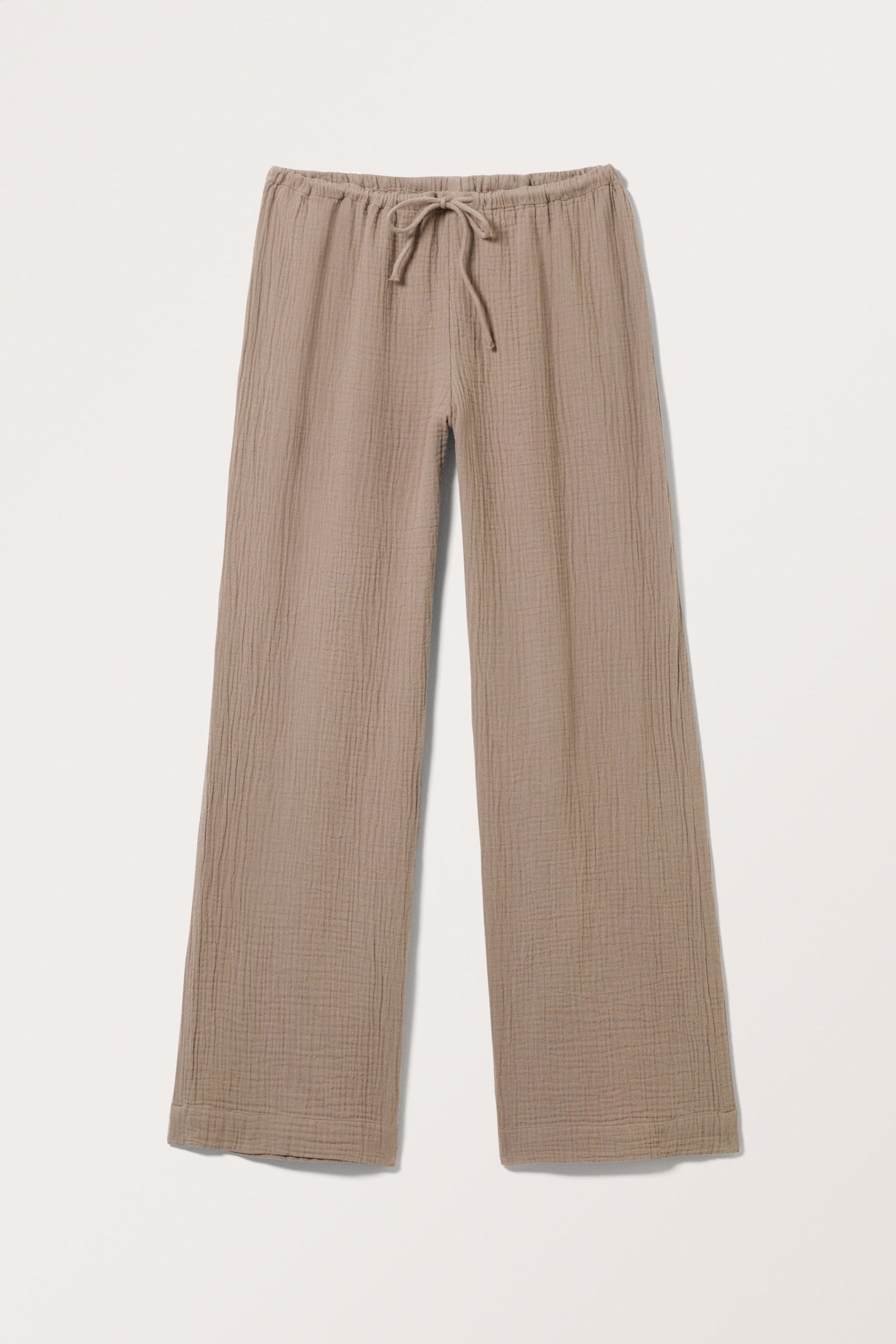 #837C77 - Loose Pull-on Cotton Trousers - 1