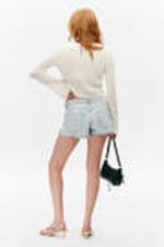 White - Ribbed Tie-Front Cardigan - 3
