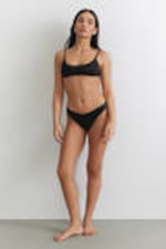 Black - Scoop Neck Bikini Top - 1
