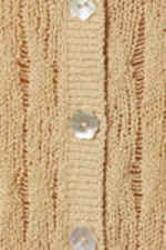 Beige - Fitted Long-Sleeved Knitted Cardigan - 4