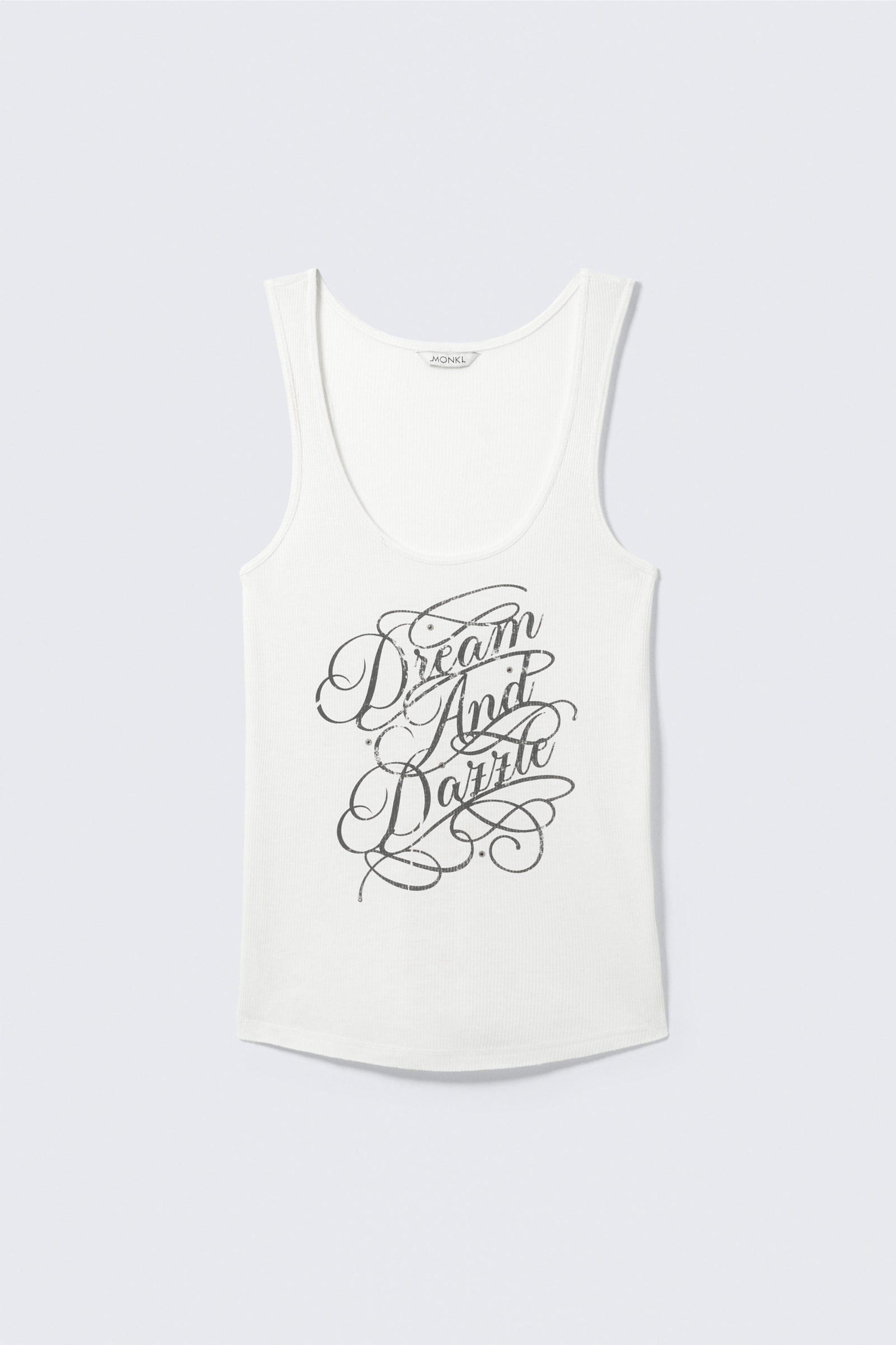 White - Dream & Dazzle - Printed Fitted Tank Top - 3