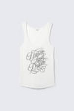 White - Dream & Dazzle - Printed Fitted Tank Top - 3