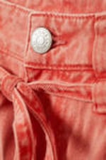 Dusty Red Overdye - Low Waisted Relaxed Twill Trousers - 4