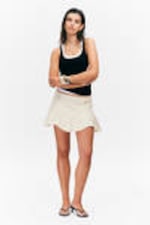 Off-white - Frayed Asymmetric Mini Twill Skirt - 0