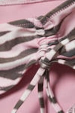 Pink Tiger-striped - Printed Tie-Side Bikini Bottoms - 4