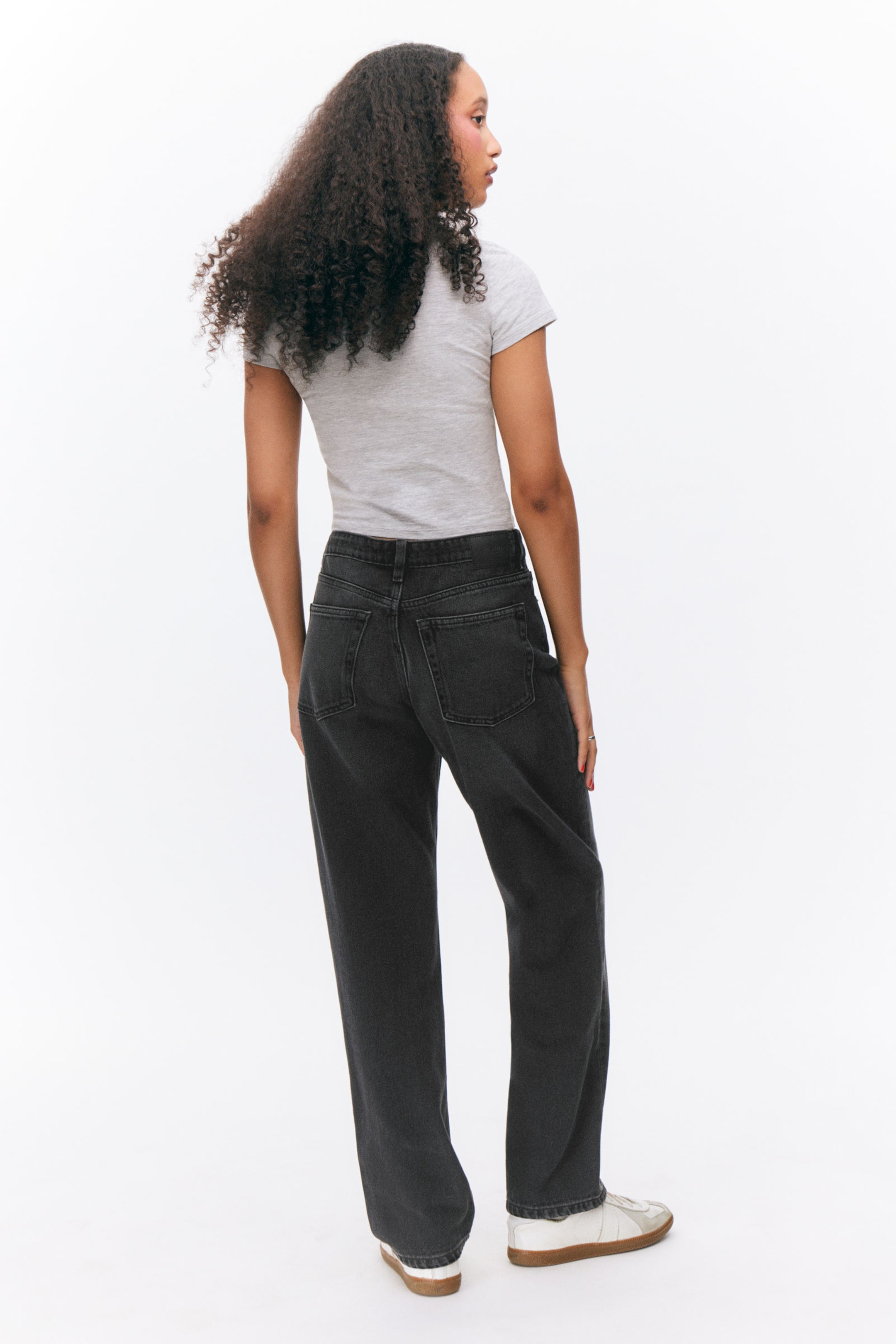 Midnight Black - Black - Aimo Mid Straight Jeans - 4