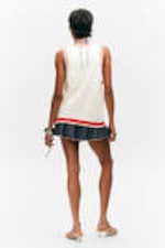 White & Orange - 92 - Varsity Knitted Tank Top - 3