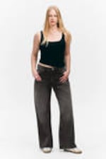 Washed Black - Paz Mid Wide Jeans - 0