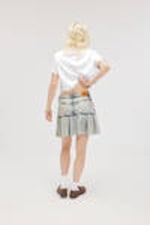California Blue - Pleated Mini Denim Skirt - 2