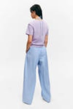 Lilac - Cropped Fitted Cotton T-Shirt - 2