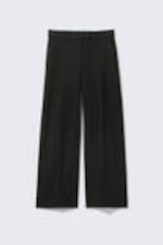 Black - Low Waisted Pleated Suiting Trousers - 4