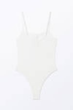 White - Ribbed Bodysuit - 4