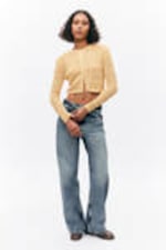 Beige - Fitted Long-Sleeved Knitted Cardigan - 0